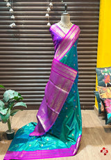 *semi kanjivaram soft silk sarees* that is inspired from pure silk kanjivaram sarees👗Having all over *Annam butties in the body contrast woven border and grand woven pallu with exclusive tassels*🧶Pairs with *contrast woven blouse*🧵