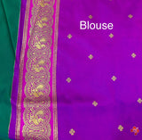 *semi kanjivaram soft silk sarees* that is inspired from pure silk kanjivaram sarees👗Having all over *Annam butties in the body contrast woven border and grand woven pallu with exclusive tassels*🧶Pairs with *contrast woven blouse*🧵