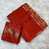 .....25 days to ship... Viscose mysore crepe silk saree with running blouse and weaving bandhani garchola pattern Pallu Saree in super trending colorWith running blouse with lagdi patta