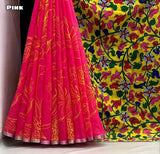 Soft lenin floral digital printed design comes with silver piping border  Blouse - printed blouse weight 530 Grams 