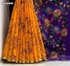 Soft lenin floral digital printed design comes with silver piping border  Blouse - printed blouse weight 530 Grams 