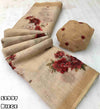 New Soft Linen Floral Digital Printed Saree With Embroidery Work Zari Outing & Foil Mirror Work With Tussle On Pallu Blouse - Digital Printed Blouse weight 520 Grams