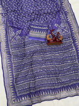 Soft Fox Georgette*WORK :*Beautiful katdana and real mirror work *BLOUSE*- Fox georgette with real mirror and hand work