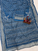 Soft Fox Georgette*WORK :*Beautiful katdana and real mirror work *BLOUSE*- Fox georgette with real mirror and hand work