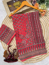 Soft Fox Georgette*WORK :*Beautiful katdana and real mirror work *BLOUSE*- Fox georgette with real mirror and hand work