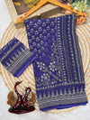 Soft Fox Georgette*WORK :*Beautiful katdana and real mirror work *BLOUSE*- Fox georgette with real mirror and hand work