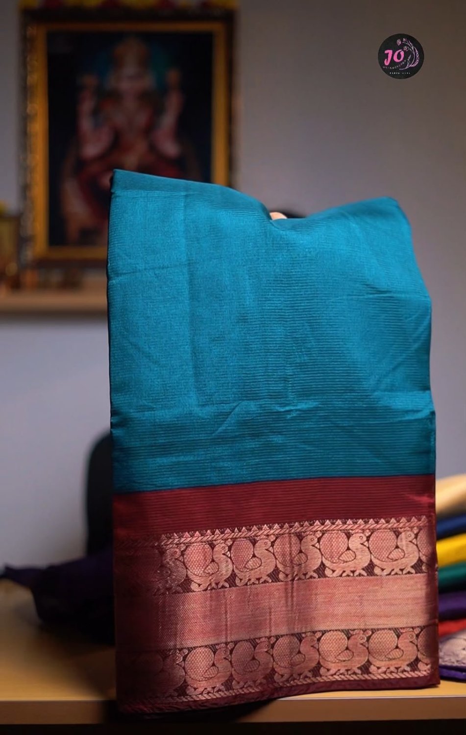 Fancy silk saree with contrast pallu and blouse