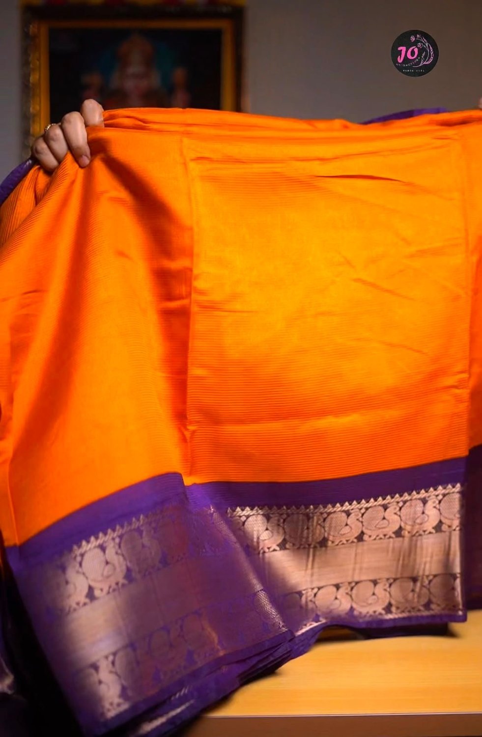 Fancy silk saree with contrast pallu and blouse