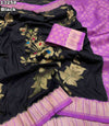 Fabric - Soft & Smooth Banarasi Soft Dola Silk Floral Design Mina Weave Hand Dyed Saree With Rich Weaving Pallu Blouse - Contrast Brocade Weaving BlouseSaree cut - 5.5 meter Blouse cut - 0.8 meterAvailable in 2 Colours Weight - 700 Grams