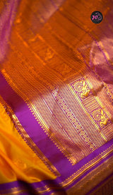 Elegant yellow semi soft silk saree inspired from pure silk sarees.. Contrast pallu & blouse