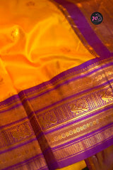 Elegant yellow semi soft silk saree inspired from pure silk sarees.. Contrast pallu & blouse