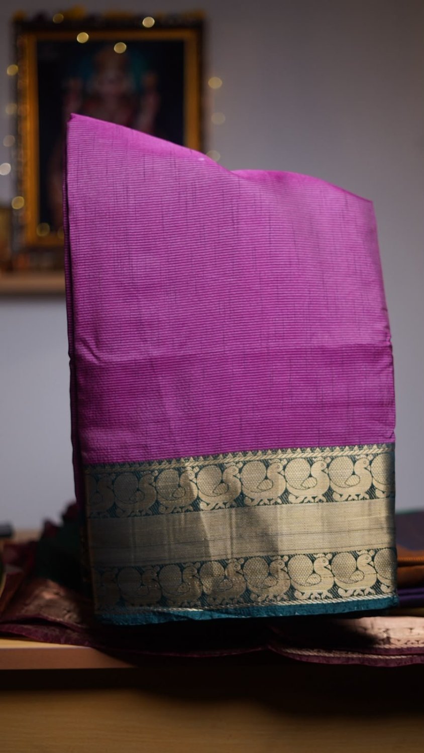 Fancy silk saree with contrast pallu and blouse