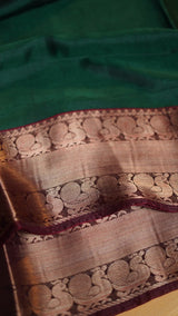 Fancy silk sarees with contrast pallu and blouse