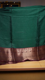 Fancy silk sarees with contrast pallu and blouse