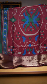 Fancy silk sarees with contrast pallu and blouse
