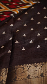 Fancy silk saree with contrast pallu and blouse