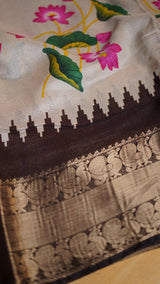 Fancy silk saree with contrast pallu and blouse
