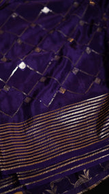 Viscose semi mysore crepe silk with sequence embroidery work