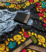 Fabric - Soft Dola Silk Bandhni Printed Saree With Jacquard Weaving Border Blouse - Printed Blouse