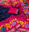 Fabric - Soft Dola Silk Bandhni Printed Saree With Jacquard Weaving Border Blouse - Printed Blouse