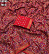 Fabric - Soft Mul Cotton Mango Design Ajrak Printed Saree With Zari Weaving Border Blouse - Printed BlouseWeight 460 Grams