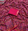 Fabric - Soft Mul Cotton Mango Design Ajrak Printed Saree With Zari Weaving Border Blouse - Printed BlouseWeight 460 Grams