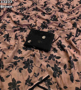 Fabric - Soft Weightless Chiffon Floral Printed Saree With Beautiful Fancy Lace Border Blouse - Embroidery & Sequence Work Blouse Saree cut - 5.5 meter  Blouse cut - 0.8 meter Available in Single Colour  Weight - 580 Grams