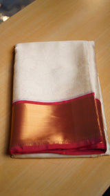 Semi katan contrast pallu and blouse