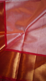 Semi katan contrast pallu and blouse