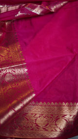 Dupain silk with contrast pallu and blouse