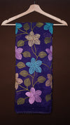 Soft crunchy crush saree with multi colour flower jaal embroidery work and stone work patternWith matching lace border attachedBlouse - matching colour embroidery work blouse1499/-