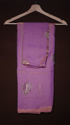 New Arrivals Pan leaf Space Silk*Quality- soft & flowy Space Silk Saree with beads design butta work all over* Paired with running butti work space silk blouse