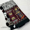 Linen Dream Quality – Soft Linen Digital Saree With Cotton Tassles. Blouse – Running Printed Blouse. Full length 6.30 meters.