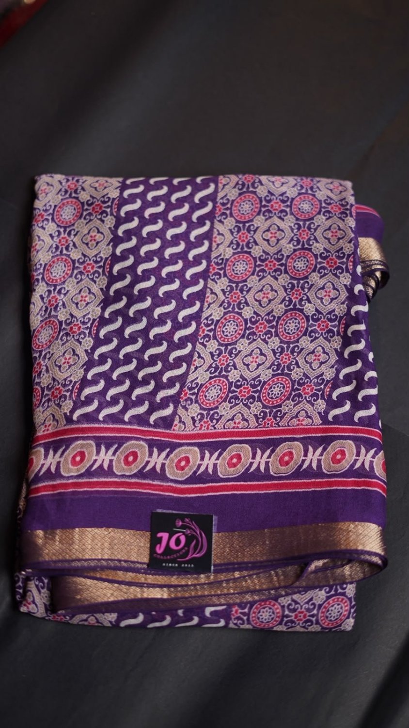 Mishi georgette with running pallu and blouse