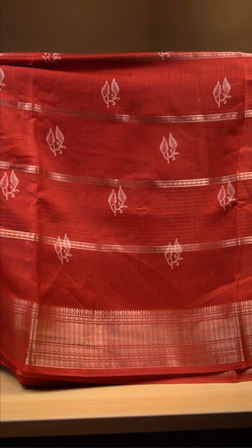 Kanchi mushroom silk kalamkari pallu...