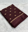 Soft Viscose Khadi silk fabric with satin border both side jacquard small butti weaving design all over with running blouse.. Partywear trending saree..