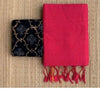 Plain khadi cotton saree with pretty tassels on it Blouse- pure cotton printed blouse perfectly matched