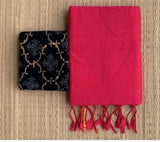 Plain khadi cotton saree with pretty tassels on it Blouse- pure cotton printed blouse perfectly matched