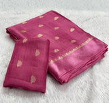 Viscose khadi silkPure soft Viscose Khadi silk fabric with satin border both side jacquard half flower figure design all over with running blouse Partywear trending saree Fabric is pure and too soft