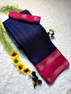 Mysore crepe silksSoft mysore crepe with zari chex pattern and contrast bentex border concept with contrast crepe blouse Soft n flowy material, very comfortable to wear