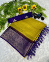 Chex Dola SilksPure Dola silk with zari border and zari chex all overPure and premium dola silk saree with tassels on palluand contrast viscose silk blousenew color combinationsTop quality assured