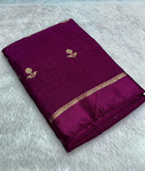 Soft Viscose Khadi silk fabric with satin border both side jacquard leaffigure design all over with running blouse