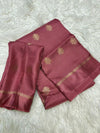 Soft Viscose Khadi silk fabric with satin border both side jacquard leaffigure design all over with running blouse..