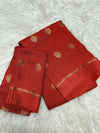 Soft Viscose Khadi silk fabric with satin border both side jacquard leaffigure design all over with running blouse..