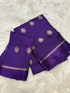 Soft Viscose Khadi silk fabric with satin border both side jacquard leaffigure design all over with running blouse..