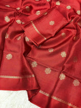 Soft Viscose Khadi silk fabric with satin border both side jacquard leaffigure design all over with running blouse..
