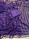 Viscose Georgette Zari liningPure viscose georgette saree with zari lining weaving in body and leaf design jacq borderWith lining zari palluPaired with matching pure viscose silk blouse