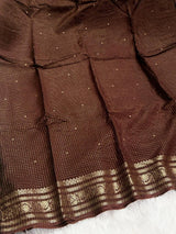 Viscose Russian ChexPure viscose russian chex saree with zari butti all over and zari border both sideswith running Zari lining chitt pallu and viscose jacquard weaving blouse