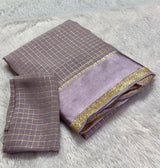 Pure Viscose Georgette saree with lurex thread chex weaving all over Saree With satin borderComes with viscose georgette Blouse