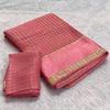 Pure Viscose Georgette saree with lurex thread chex weaving all over Saree With satin borderComes with viscose georgette Blouse